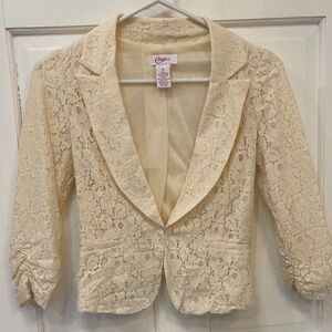 Candie’s Cream Lace Women's Blazer